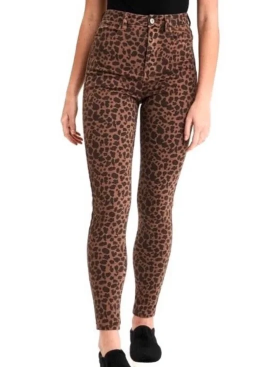 American Eagle Women 20 Leopard Next Level Stretch Super Hi-Rise Jegging NWOT - Picture 1 of 13